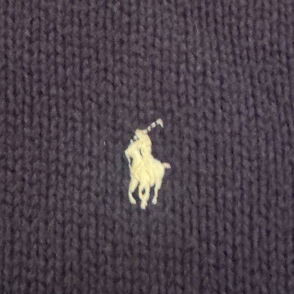 Polo Ralph Lauren Cardigan Sweater Boys 7 Full Zip Navy White Pony Logo Preppy - Picture 3 of 9